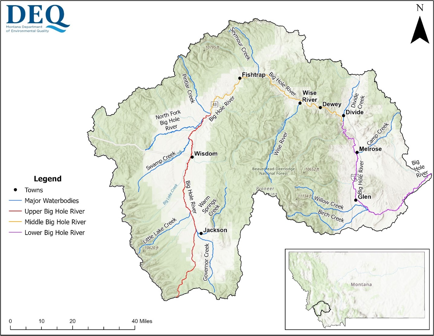 Big Hole watershed layout